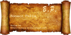 Bonecz Polla névjegykártya